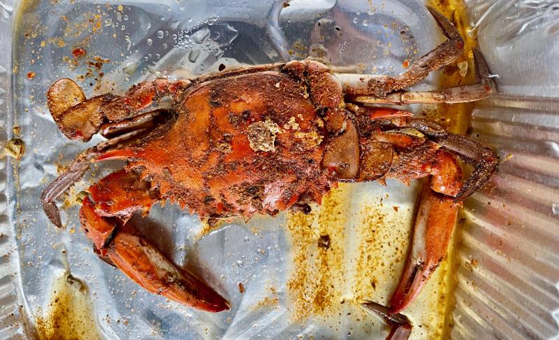 Steamed blue crabs topped with Old Bay is one of the favorite seafood delicacies for locals and tourists alike in Sussex County.